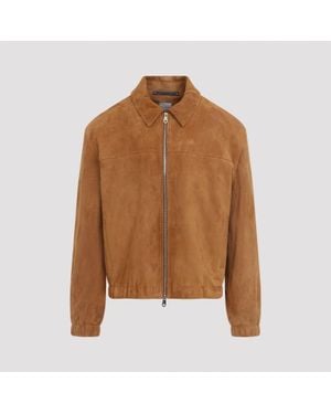 Paul Smith Oversized Leather Jacket - Brown