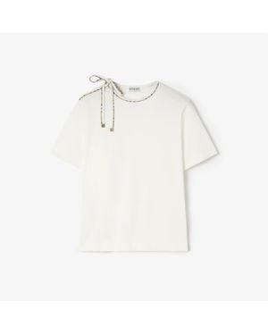 Burberry Tie-Sleeve Cotton T-Shirt - White