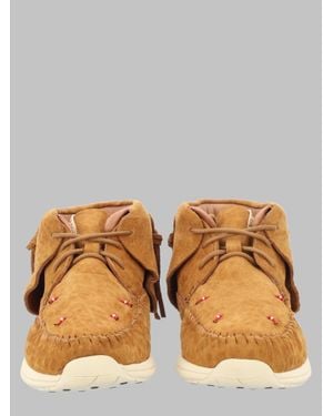 Visvim Tan Lhamo-Folk Lambskin Moccasin Boots - Natural