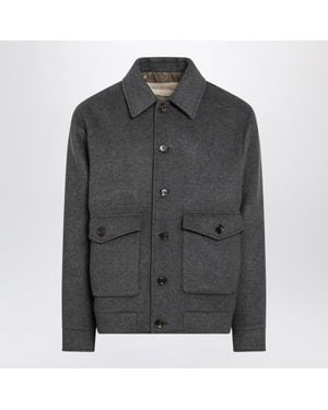 Valentino Garavani Wool & Cashmere-Blend Overshirt Jacket - Gray