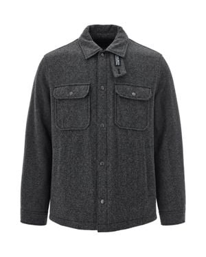 Woolrich Herringbone Wool Shirt Jacket - Black