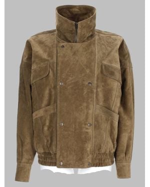 Saint Laurent Military Mini Trench Coat For - Green