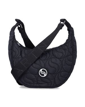 Stella McCartney Mini S-Wave Quilted Shoulder Handbag - Blue