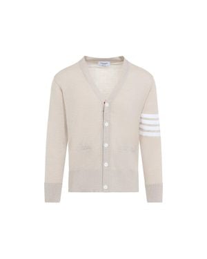 Thom Browne Merino Wool Cardigan Sweater - White