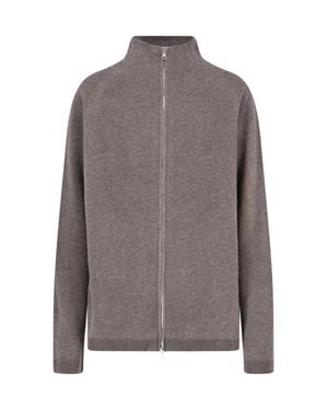 Our Legacy Mock Neck Zip-Front Wool Cardigan - Gray