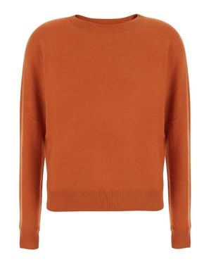 SOLOCASCMIR Tech Fabric High Neck Long Sleeve Top - Orange