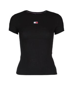 Tommy Hilfiger Slim Badge Rib Tee - Black