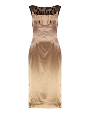 Dolce & Gabbana Dress Stretch Satin Acetate - Natural