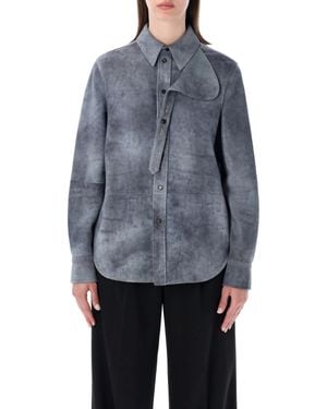 Bottega Veneta Cloudy Suede Shirt - Blue