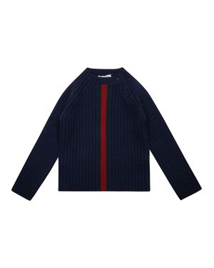 Gucci Kids Ribbed Mock Neck Sweater - Blue