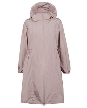 Herno Hooded Zip-Up Parka Coat - Pink