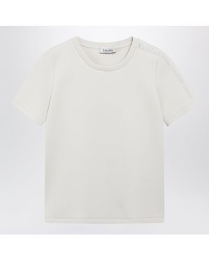 Max Mara Embroidered Logo Cotton-Blend T-Shirt - White