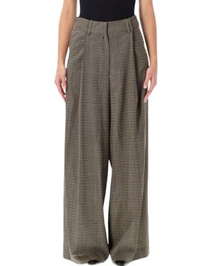 Dries Van Noten High-Waist Wide-Leg Pleated Pants - Brown