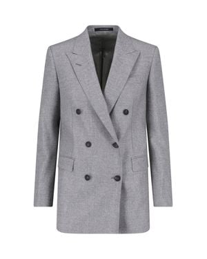 Tagliatore Double-Breasted Tailored Blazer - Gray