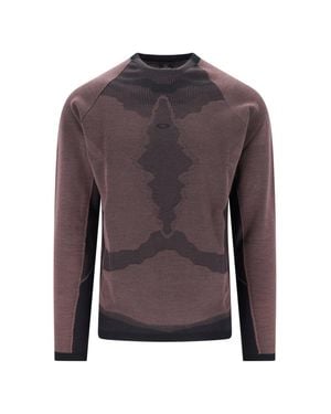 Oakley Jacquard Knit Crewneck Sweater - Purple