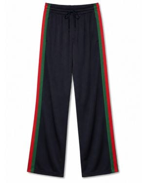 Gucci Silk-Cotton Tailored Pants - Blue