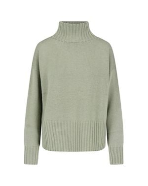 Drumohr Merino Wool Sweater With High Ribbed Turtleneck - Green