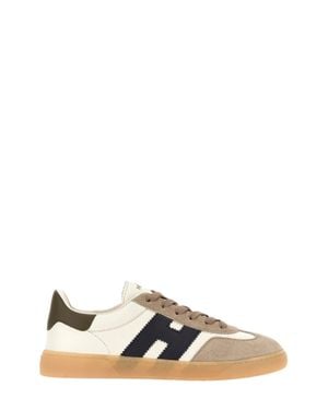 Hogan Shearling & Calf Leather Sneakers - White