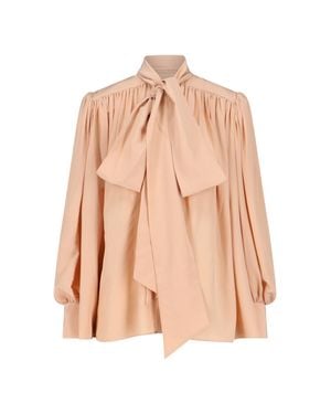 Chloé Silk Button-Up Shirt With Mother-Of-Pearl Buttons - Pink