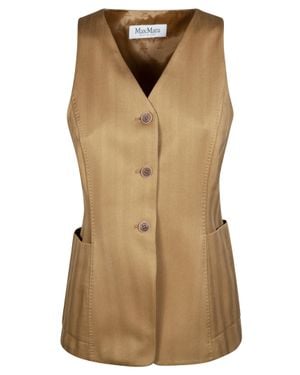 Max Mara Mxmfalla Gilet For - Natural