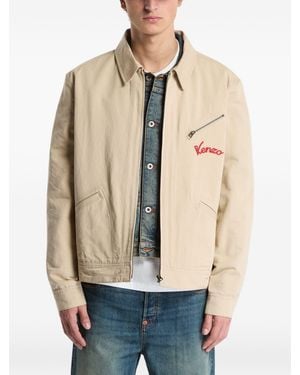 KENZO Zip-Front Blouson Jacket - Natural