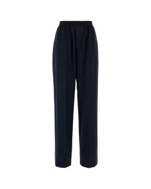 Balenciaga Embroidered Wool Pant - Blue