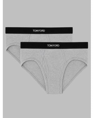 Tom Ford Stretch Cotton Briefs - Gray