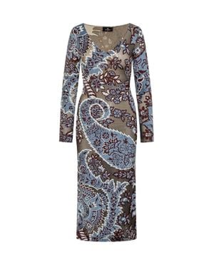 Etro Chic Midi Suit Dress - Gray