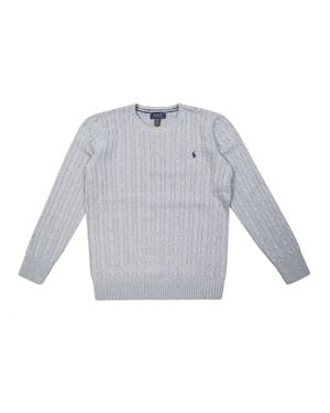 Polo Ralph Lauren Cable-Knit Crewneck Sweater - Gray