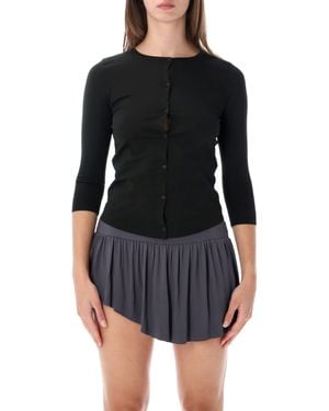 GIMAGUAS Fitted Button-Front Knit Cardigan - Black