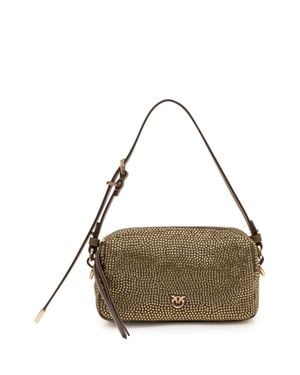 Pinko Trittico Mini Shoulder Bag With Micro Appliqué Detailing - Metallic