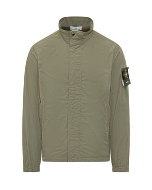 Stone Island Lightweight Front Closure Jacket With Neck - Green