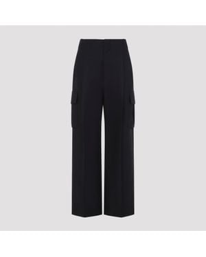 Carven High-Rise Wide-Leg Cargo Pants - Black