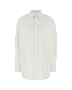 Saint Laurent Cassandra Cotton Poplin Shirt - White