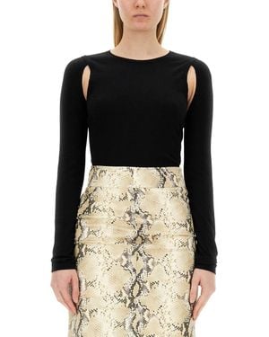 Helmut Lang Cut-Out Shoulder Top - Black
