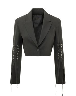 Pinko Corvette Spencer Fre Wool-Blend Blazer - Black