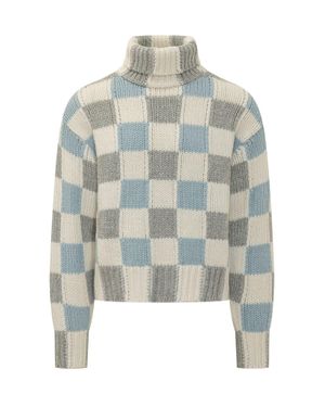 KENZO Checked Knit Sweater - Blue