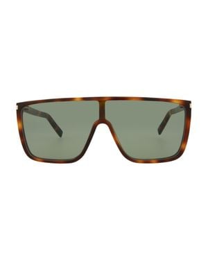 Saint Laurent Sl364Maska Shield Sunglasses - Green