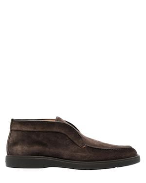 Santoni Leather Flat Shoes - Brown