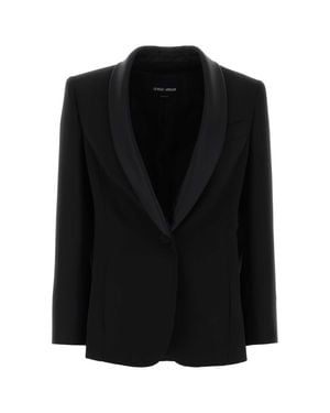Giorgio Armani Cady Blazer With Silk Lining - Black