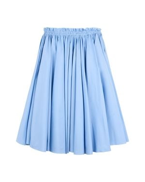 Ami Paris Pleated Cotton Skirt - Blue