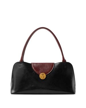 Versace Mini Medusa Hardware Handbag With Twist-Lock Closure - Black