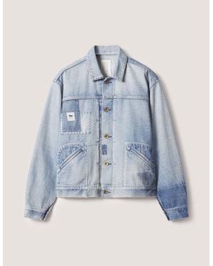 Maison Kitsuné Patchwork Denim Jacket - Blue