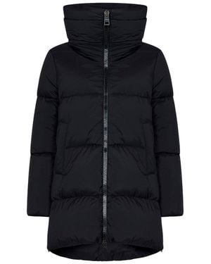 Herno Cape-Style Midi Down Jacket - Blue
