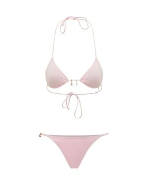 MC2 Saint Barth Mini Triangle Bikini With Shiny Charm Accents - Pink