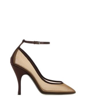 Alaïa Mesh Pumps With 10 Cm Heel - Brown