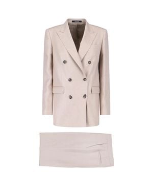 Tagliatore Italian Linen Dress With Tailored Elegance - Gray