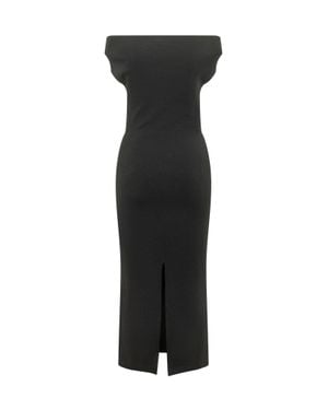 Alberta Ferretti Sleek Viscose-Blend Midi Dress - Black