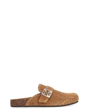 Tory Burch Mules Suede Chamois Slippers - Brown
