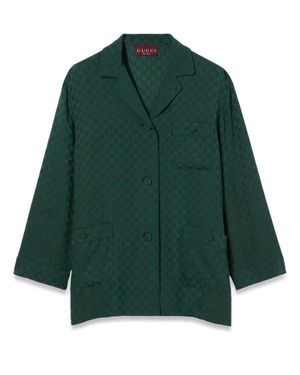 Gucci Jacquard Gg Shirt - Green